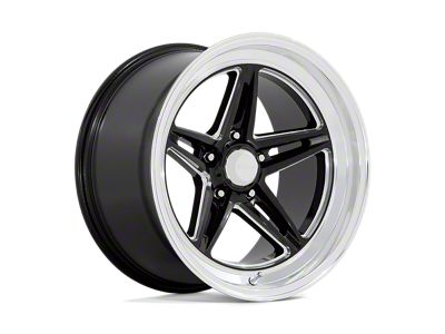 American Racing Groove Gloss Black Milled with Diamond Cut Lip Wheel; 18x8; 0mm Offset (63-67 Corvette C2)