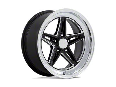 American Racing Groove Gloss Black Milled with Diamond Cut Lip Wheel; Rear Only; 20x10; -20mm Offset (63-67 Corvette C2)