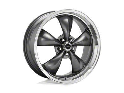 American Racing Torq Thrust M Anthracite with Machined Lip Wheel; 17x7; 0mm Offset (63-67 Corvette C2)