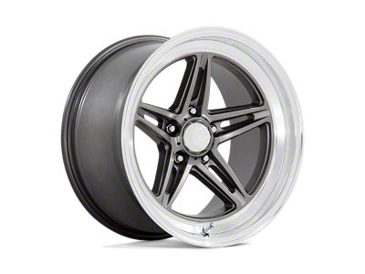 American Racing Groove Anthracite with Diamond Cut Lip Wheel; 18x8; 0mm Offset (68-82 Corvette C3)