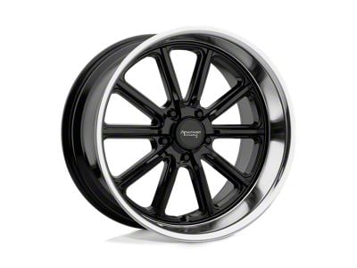 American Racing Rodder Gloss Black with Diamond Cut Lip Wheel; 17x8; 0mm Offset (84-96 Corvette C4)