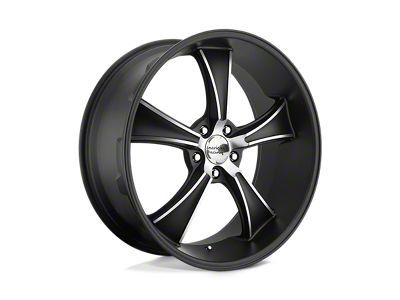 American Racing BLVD Satin Black with Machined Face Wheel; 18x9.5; 0mm Offset (64-73 Mustang)