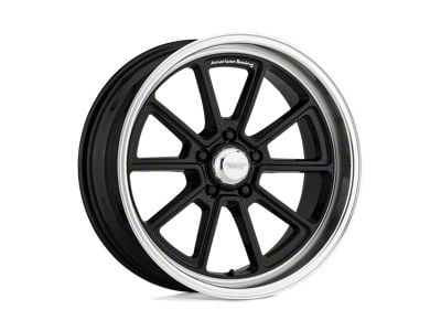 American Racing Draft Gloss Black with Diamond Cut Lip Wheel; 18x8; 0mm Offset (64-73 Mustang)