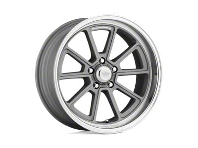 American Racing Draft Vintage Silver with Diamond Cut Lip Wheel; 18x8; 0mm Offset (64-73 Mustang)