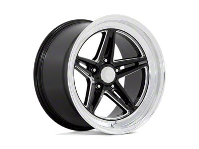 American Racing Groove Gloss Black Milled with Diamond Cut Lip Wheel; 18x7; 0mm Offset (64-73 Mustang)