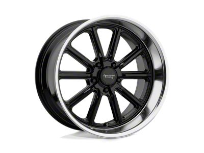 American Racing Rodder Gloss Black with Diamond Cut Lip Wheel; 18x8; 0mm Offset (64-73 Mustang)