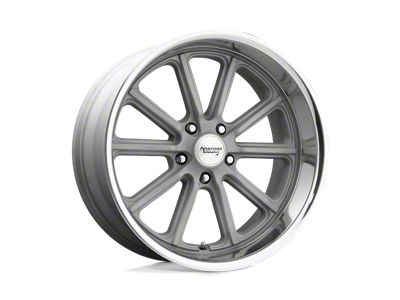 American Racing Rodder Vintage Silver with Diamond Cut Lip Wheel; 17x8; 0mm Offset (64-73 Mustang)