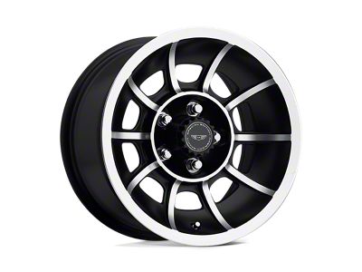 American Racing Vector Satin Black Machined Wheel; 15x7; 0mm Offset (64-73 Mustang)