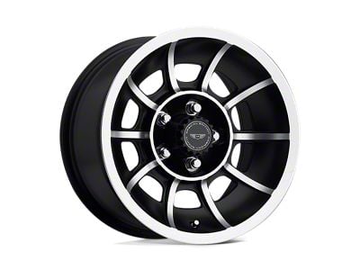 American Racing Vector Satin Black Machined Wheel; 15x8.5; 6mm Offset (64-73 Mustang)