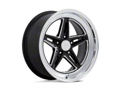 American Racing Groove Gloss Black Milled with Diamond Cut Lip Wheel; Rear Only; 20x10; -20mm Offset (55-57 150, 210, Bel Air, Nomad)