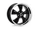 American Racing Torq Thrust M Gloss Black with Machined Lip Wheel; 17x8; 0mm Offset (55-57 150, 210, Bel Air, Nomad)