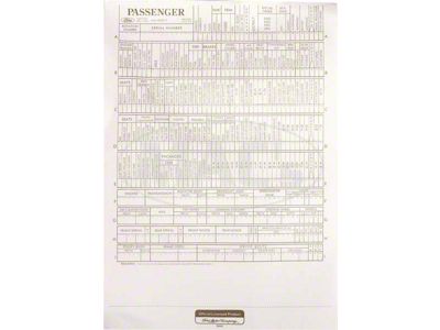 Assembly Line New Vehicle Build Sheet, Ford, 1967