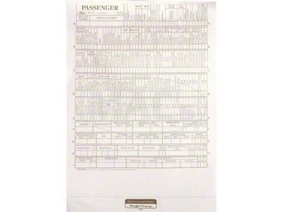 Assembly Line New Vehicle Build Sheet, Ford, 1967