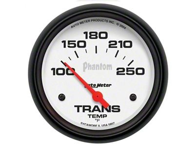 Auto Meter Phantom Series 2-5/8-Inch Transmission Temperature Gauge; 100-250 Fahrenheit (Universal; Some Adaptation May Be Required)