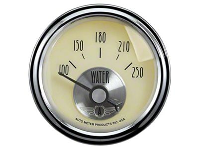 Auto Meter Prestige Antique Ivory Series 2-1/16-Inch Water Temperature Gauge; 100-250 Fahrenheit (Universal; Some Adaptation May Be Required)