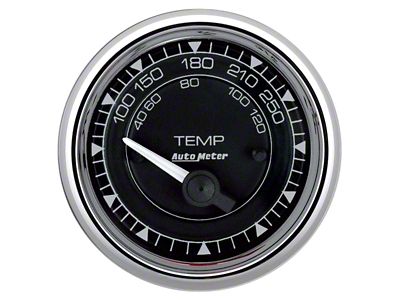 Auto Meter Chrono Chrome Series 2-1/16-Inch Water Temperature Gauge; 100-250 Fahrenheit (Universal; Some Adaptation May Be Required)