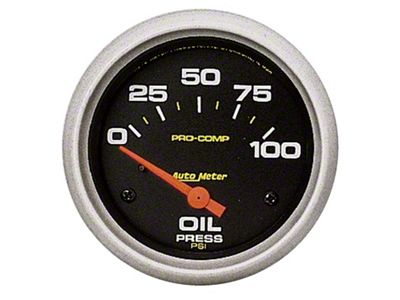 Auto Meter Pro-Comp Series 2-5/8-Inch Oil Pressure Gauge; 0-100 PSI (Universal; Some Adaptation May Be Required)