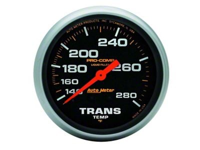 Auto Meter Pro-Comp Series 2-5/8-Inch Transmission Temperature Gauge; 140-280 Fahrenheit; Mechanical (Universal; Some Adaptation May Be Required)