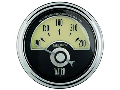 Auto Meter Cruiser AD Series 2-1/16-Inch Water Temperature Gauge; 100-250 Fahrenheit (Universal; Some Adaptation May Be Required)