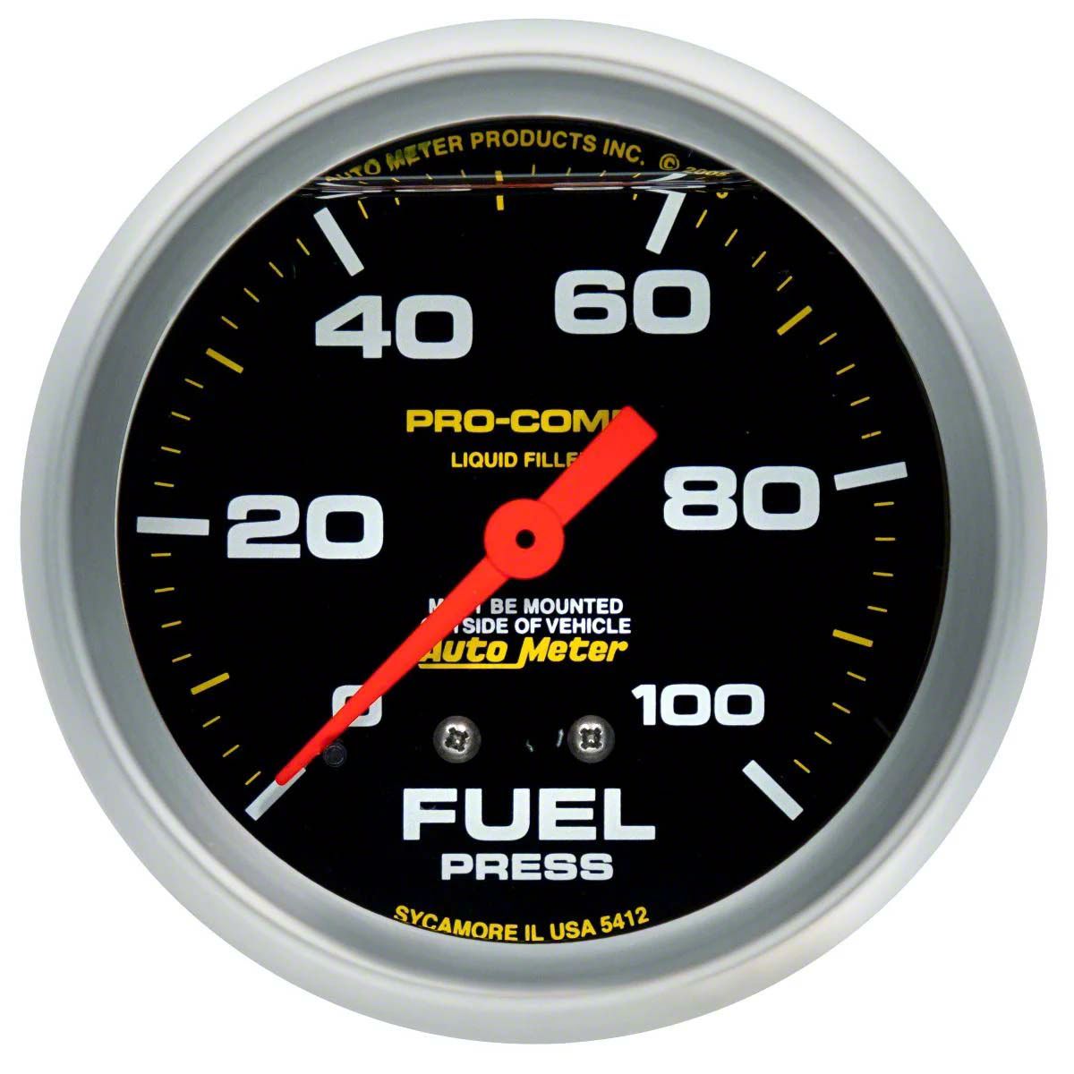 Auto Meter Ecklers Pro Comp Series 2 58 Inch Fuel Pressure Gauge 0