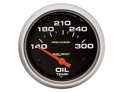 Auto Meter Pro-Comp Series 2-5/8-Inch Oil Temperature Gauge; 140-300 Fahrenheit (Universal; Some Adaptation May Be Required)