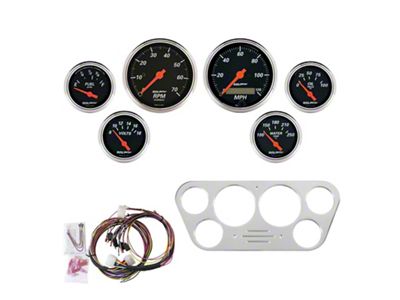 Auto Meter Designer Black Series 6-Gauge Direct-Fit Dash Kit (53-55 F-100, F-250, F-350)