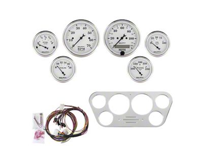 Auto Meter Old Tyme White Series 6-Gauge Direct-Fit Dash Kit (53-55 F-100, F-250, F-350)