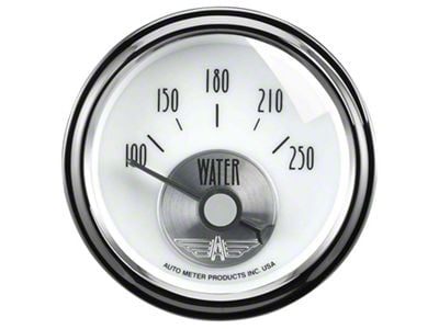 Auto Meter Prestige Pearl Series 2-1/16-Inch Water Temperature Gauge; 100-250 Fahrenheit (Universal; Some Adaptation May Be Required)