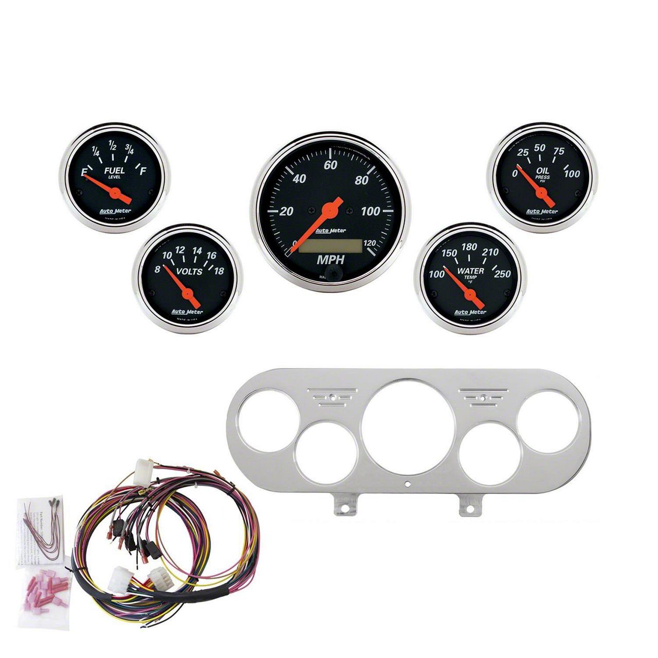 Auto Meter Ecklers Designer Black Direct-fit Gauge Kit 7044-db (62-65 