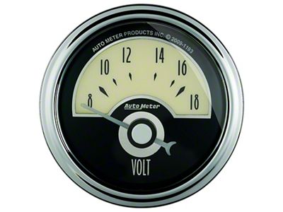 Auto Meter Cruiser AD Series 2-1/16-Inch Voltmeter Gauge; 8-18V (Universal; Some Adaptation May Be Required)