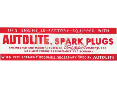 Autolite Spark Plug Air Cleaner Decal, Mercury, 1961-1964