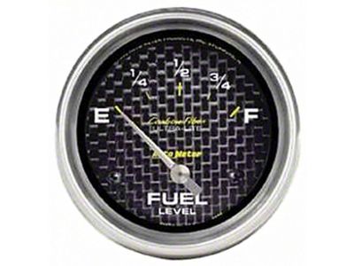 Auto Meter Carbon Fiber Series 2-1/16-Inch Fuel Level Gauge; 0 ohm Empty to 90 ohm Full