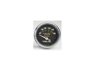 Auto Meter Carbon Fiber Series 2-1/16-Inch Voltmeter Gauge; 8-18V