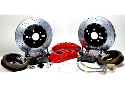 Baer Extreme+ Rear Big Brake Kit with 14-Inch Rotors; Black Calipers (67-69 Camaro w/ OE Small Pattern 10/12-Bolt C-Clip Housing Ends)