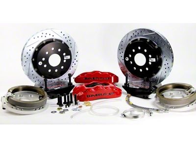 Baer Pro+ Rear Big Brake Kit with 13-Inch Rotors; Black Calipers (67-69 Camaro w/ OE Small Pattern 10/12-Bolt C-Clip Housing Ends)