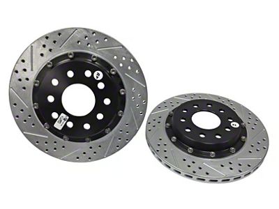 Baer EradiSpeed+1 2-Piece Drilled and Slotted Rotors; Rear Pair (88-96 Corvette C4)