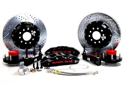 Baer Extreme+ Front Big Brake Kit with 14-Inch Rotors; Black Calipers (70-71 Fairlaine, Torino, Montego w/ OE Drum Spindles)