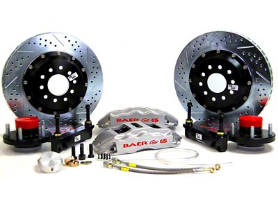 Baer Extreme+ Front Big Brake Kit with 14-Inch Rotors; Silver Calipers (70-71 Fairlaine, Torino, Montego w/ OE Drum Spindles)