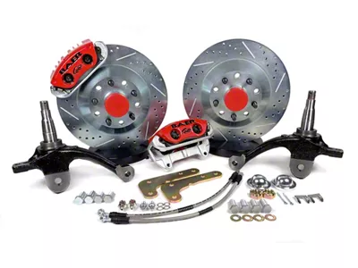 Baer Classic Series Front Big Brake Kit with 13-Inch Rotors; Red Calipers (70-81 Firebird)