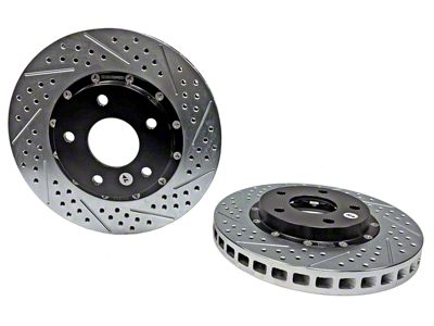 Baer EradiSpeed+ 2-Piece Drilled and Slotted Rotors; Front Pair (98-02 Firebird)