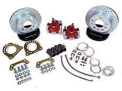 Baer Classic Series Rear Big Brake Kit with 10.50-Inch Rotors; Red Calipers (55-57 150, 210, Bel Air, Nomad w/ OE 10/12-Bolt Rear End)