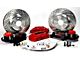 Baer Track4 Front Big Brake Kit with 13-Inch Rotors; Red Calipers (55-57 150, 210, Bel Air, Nomad w/ Heidts or Ridetech 2-Inch Drop Spindles)