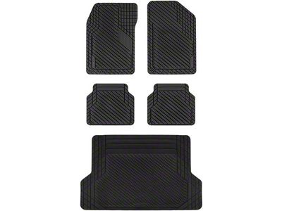 BaseLayer Eco Cut-to-Fit All Weather Front, Rear and Cargo Floor Mats; Black (Universal; Some Adaptation May Be Required)