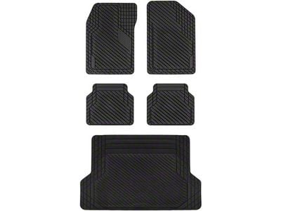 BaseLayer Cut-to-Fit All Weather Front, Rear and Cargo Floor Mats; Black (Universal; Some Adaptation May Be Required)