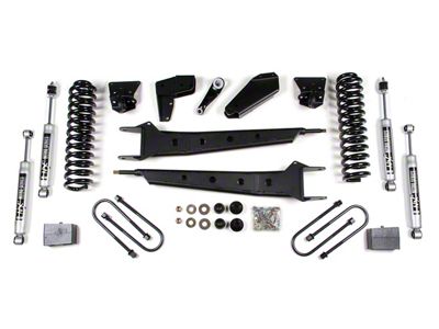 BDS 6-Inch Radius Arm Suspension Lift Kit with 4-Inch Rear Lift Blocks, Add-A-Leaf and NX2 Nitro Shocks (80-96 4WD F-100, F-150 Regular Cab w/ Power Steering)