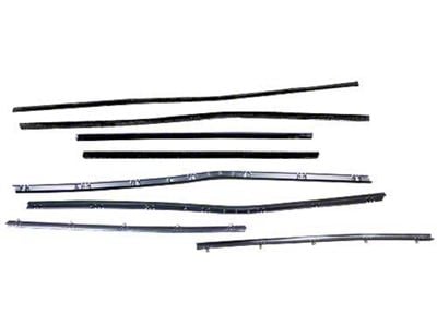 Belt Weatherstrip Kit - Front & Rear Doors - Without Chrome Bead On Felt - 8 Pieces - 4 Door Sedan