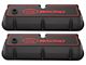 Black Crinkle Finish Die-Cast Aluminum Valve Covers with Red Ford Racing Emblems, 289/302/351W V8