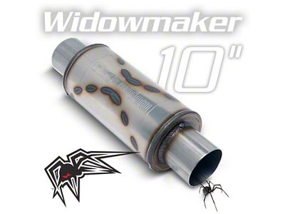 Black Widow Exhaust Widowmaker Series Center/Center Muffler; 2.50-Inch Inlet/2.50-Inch Outlet (Universal; Some Adaptation May Be Required)