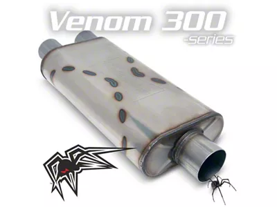 Black Widow Exhaust Venow 300 Series Single/Dual Muffler; 3-Inch Inlet/3-Inch Outlet (Universal; Some Adaptation May Be Required)