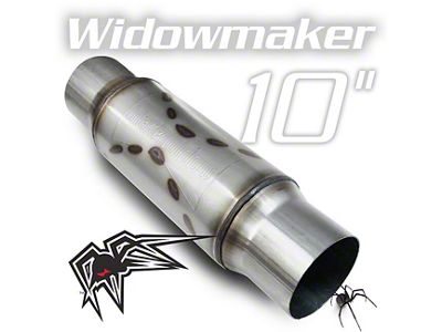 Black Widow Exhaust Widowmaker Series Center/Center Muffler; 4-Inch Inlet/4-Inch Outlet (Universal; Some Adaptation May Be Required)